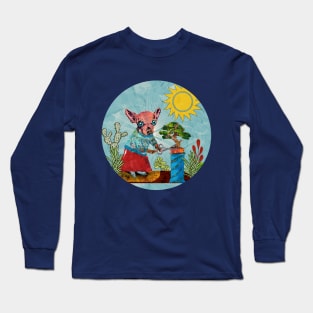 Anxious Chihuahua with their Stress Relieving Bonsai Tree Long Sleeve T-Shirt